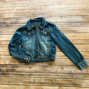 Girls jean jacket with cute designs! Size 16